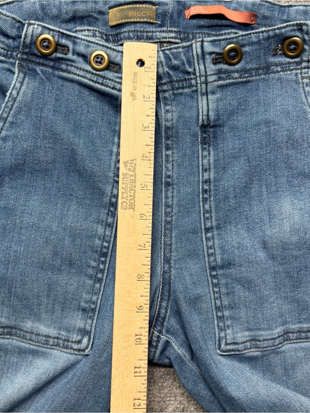 Pilcro Anthropologie Jeans Womens 26 Blue Wide Leg Cinch Buckle Back Denim - Picture 10 of 16